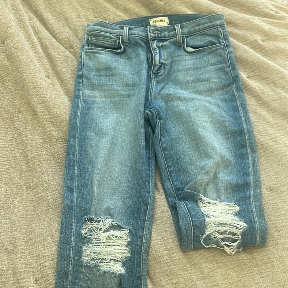 L’Agence El Matador High-Rise Distressed Jean Light Wash Sz 26 - Picture 5 of 6